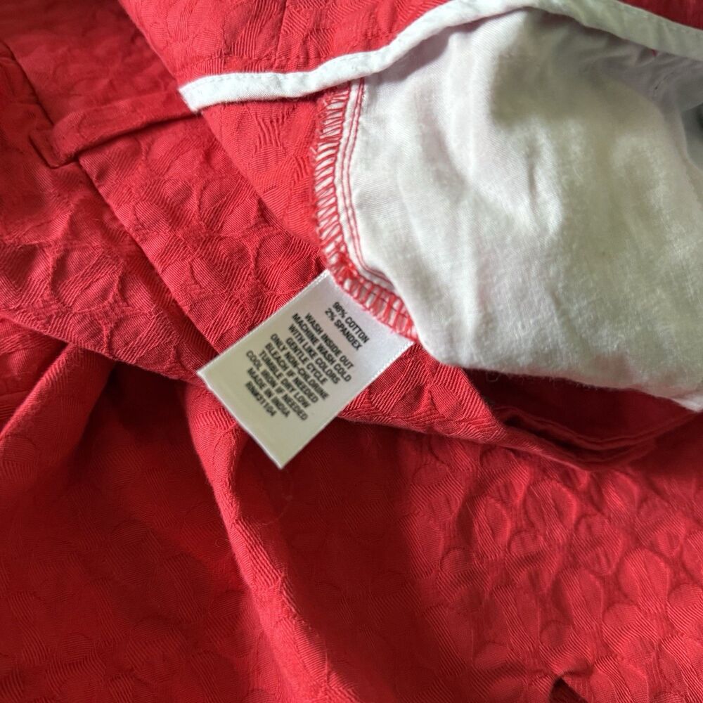 Womens Crown & Ivy Shelby Watermelon Red Eyelet Scalloped Hem Stretch Shorts 22W - Picture 11 of 16